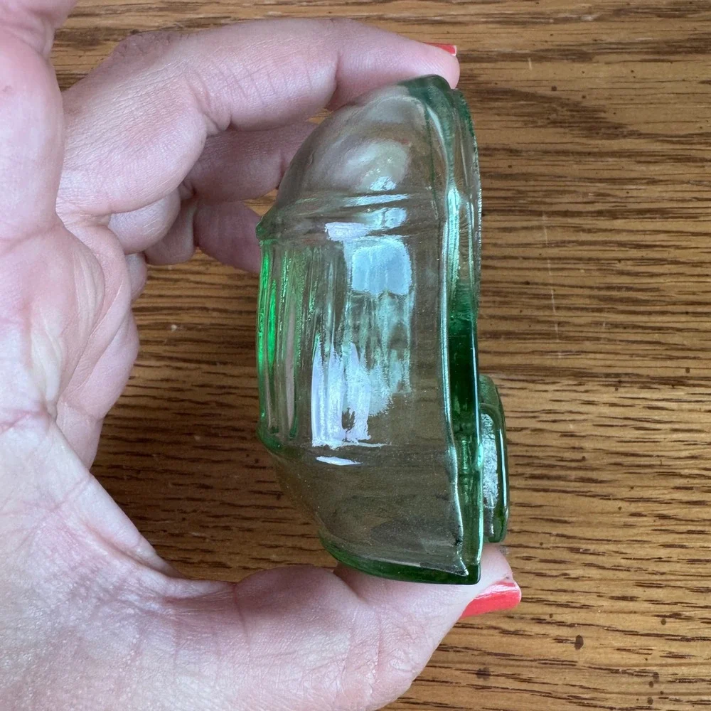 American Vintage Green Glass Insulator Accent
